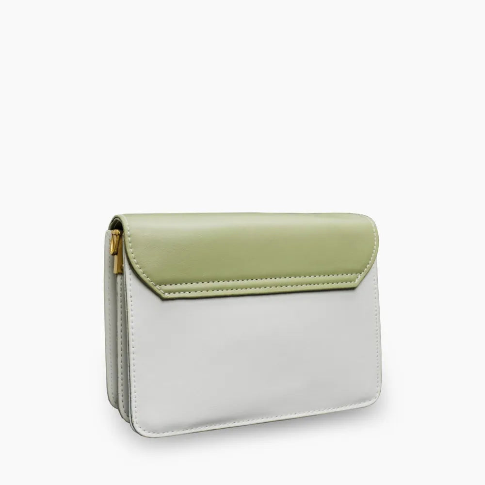 Mini sac bandoulière bicolore en simili cuir