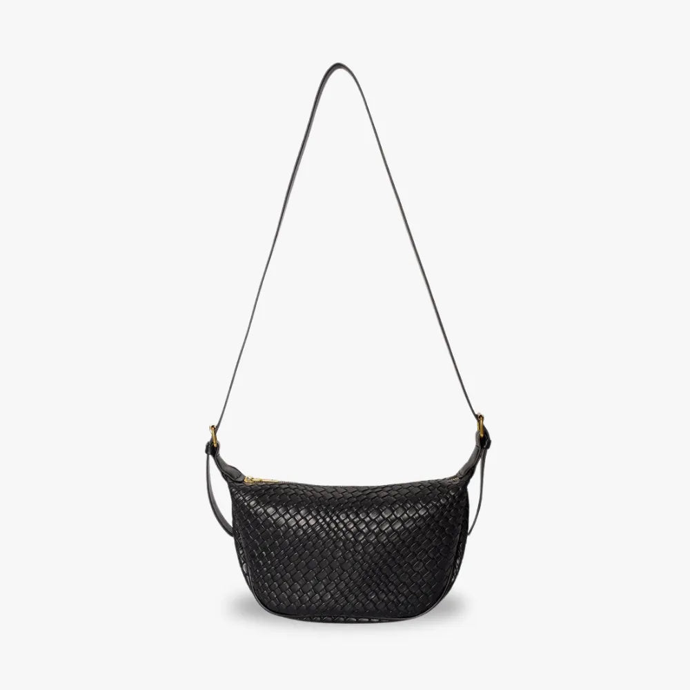 Sac croissant en simili cuir à détail tressé