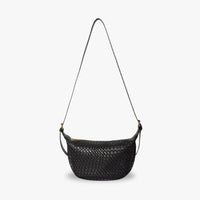 Sac croissant en simili cuir à détail tressé
