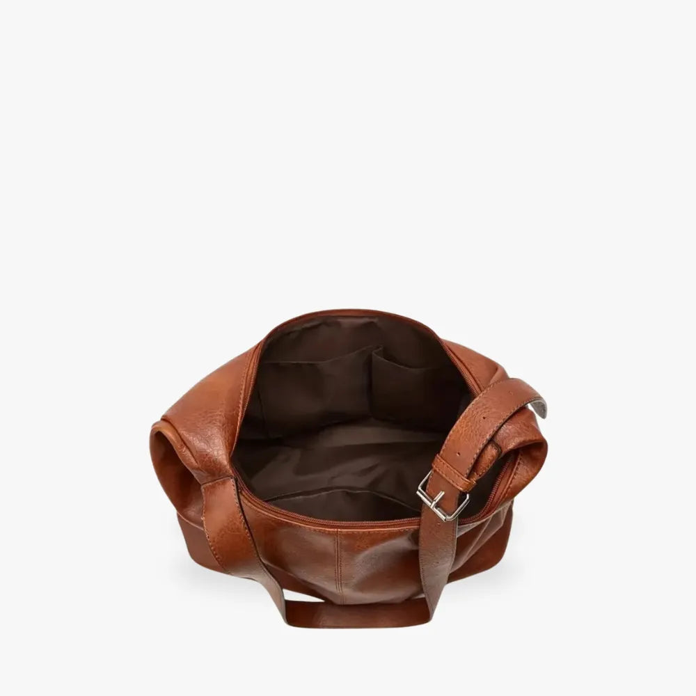 Sac hobo en simili cuir grainé pour ordinateur