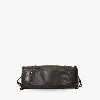 Sac bandoulière en simili cuir grainé à bords bronze