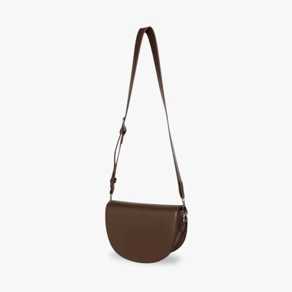 Petit sac bandoulière demi-lune en simili cuir