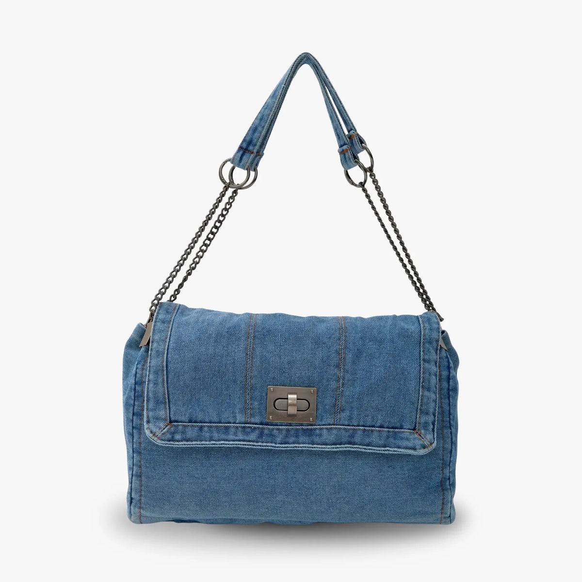 Sac à main en jean recyclé à chaînes