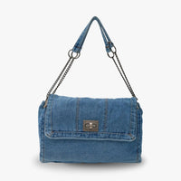 Sac à main en jean recyclé à chaînes