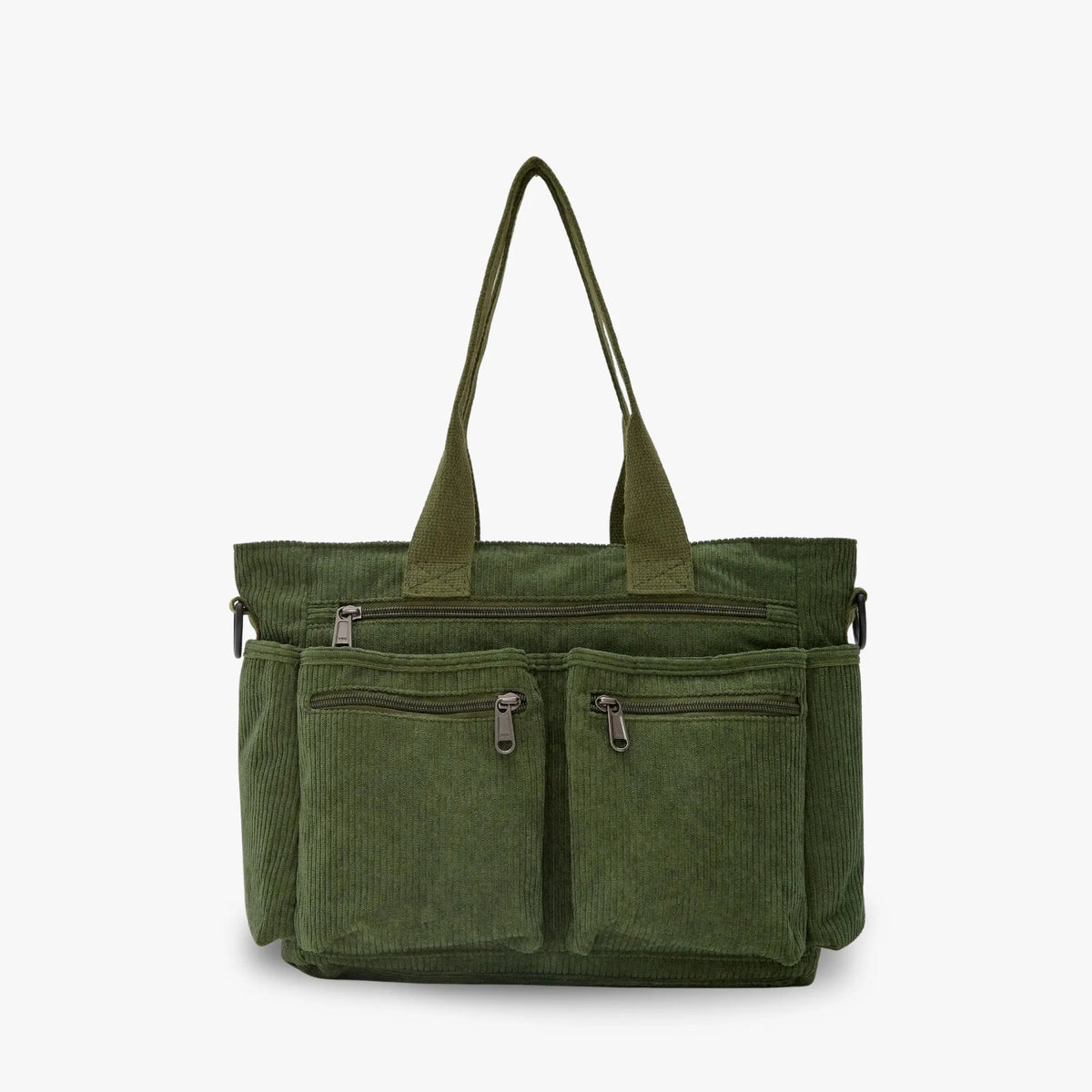 Sac bandoulière en velours côtelé à poches zippées