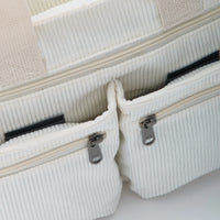 Sac bandoulière en velours côtelé à poches zippées