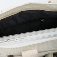 Sac bandoulière en velours côtelé à poches zippées