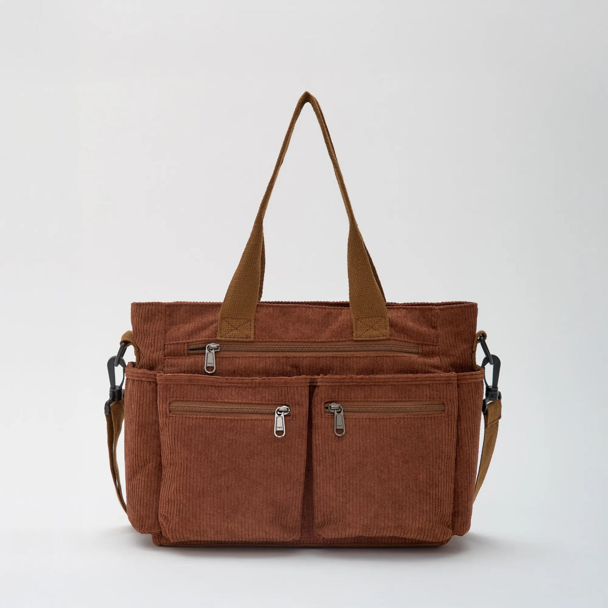 Sac bandoulière en velours côtelé à poches zippées