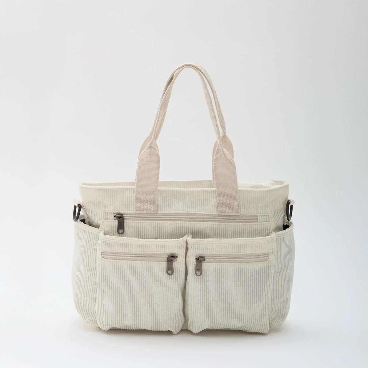 Sac bandoulière en velours côtelé à poches zippées