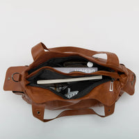 Grand sac bandoulière en simili cuir pour ordinateur