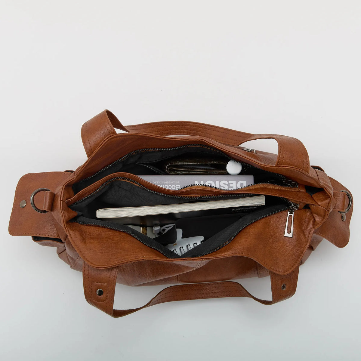 Grand sac bandoulière en simili cuir pour ordinateur