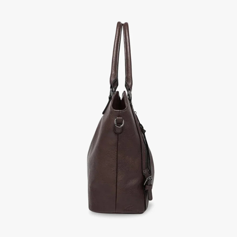 Sac bandoulière en simili cuir avec pochette intégrée
