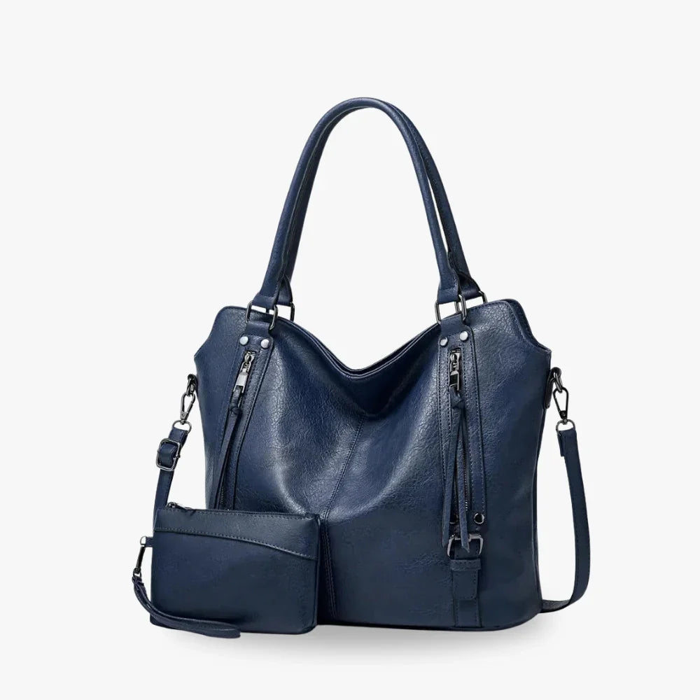 Sac bandoulière en simili cuir avec pochette intégrée