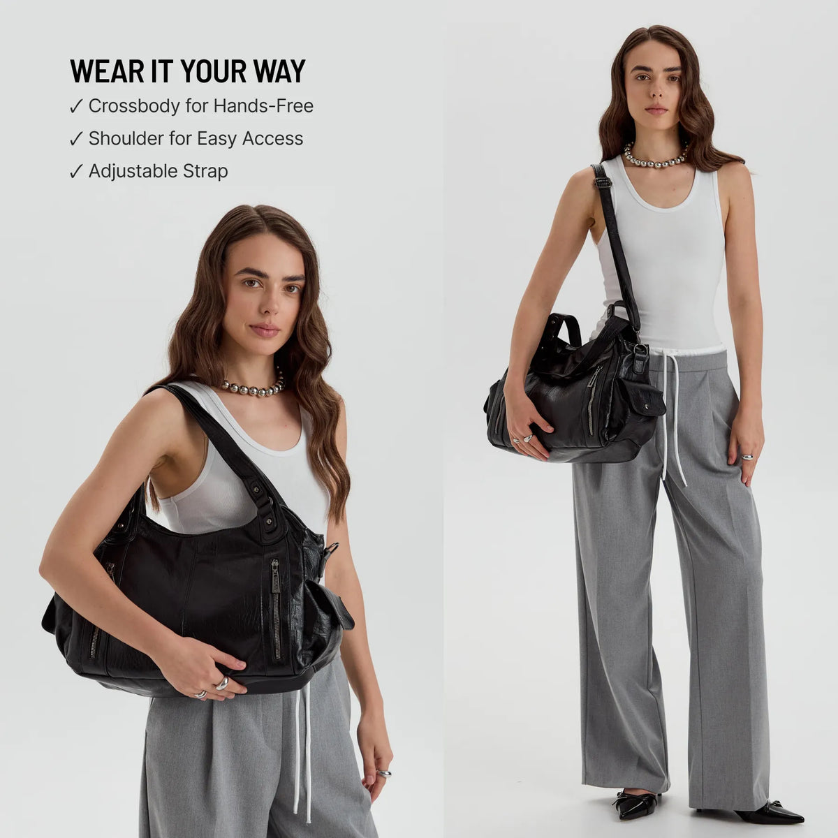 Grand sac bandoulière en simili cuir pour ordinateur