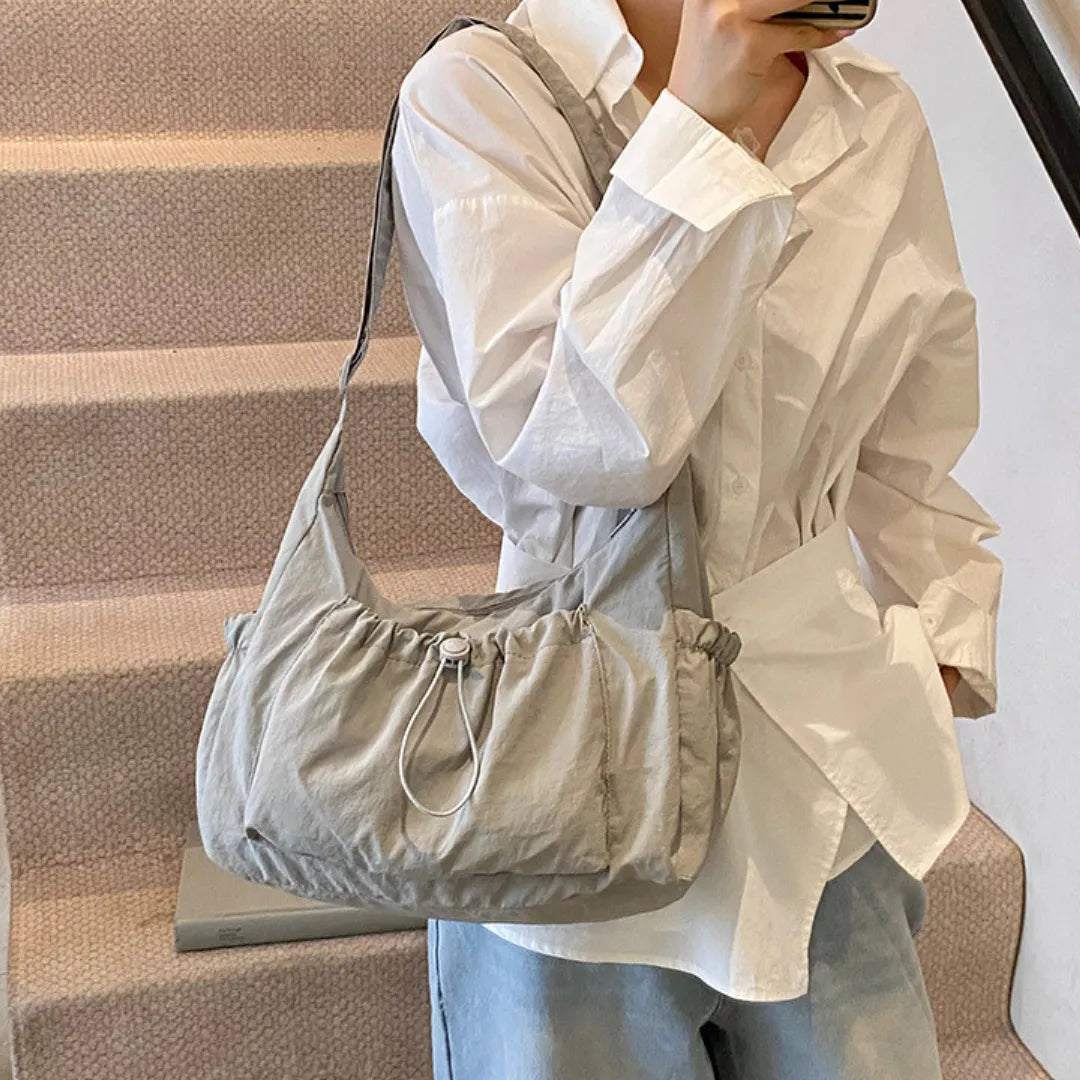 Sac bandoulière à carreaux en nylon