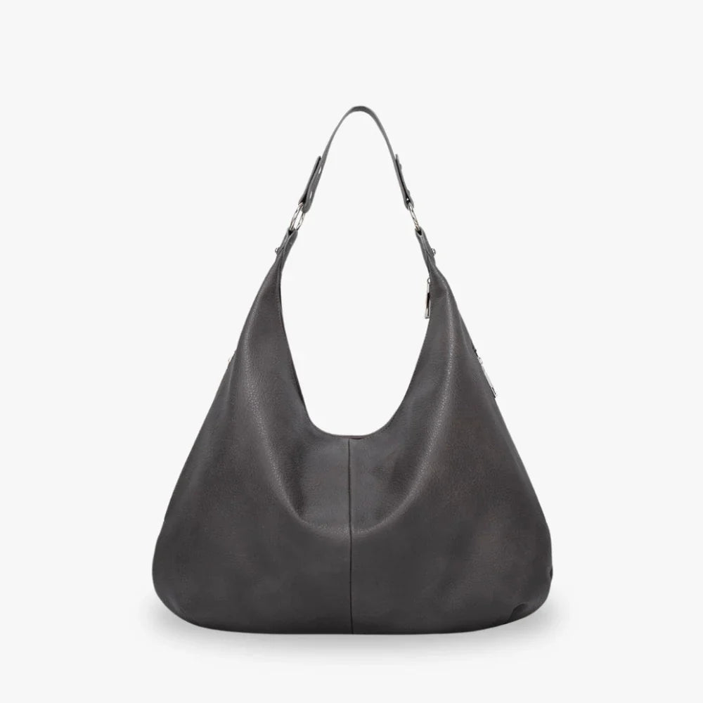 Grand sac hobo en simili cuir grainé pour ordinateur