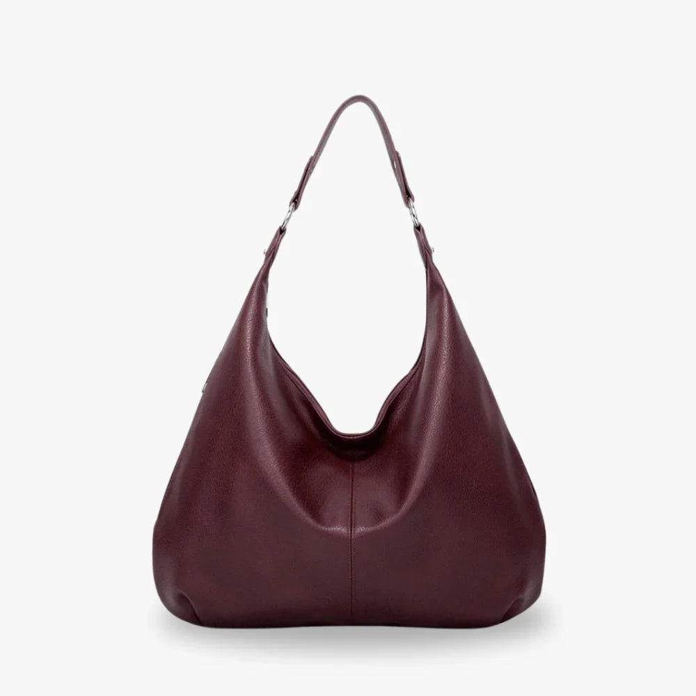 Grand sac hobo en simili cuir grainé pour ordinateur