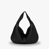Sac hobo tressé en simili cuir à fermeture zippée