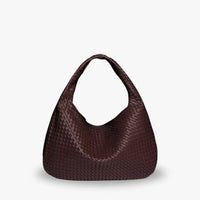 Sac hobo tressé en simili cuir à fermeture zippée