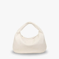 Sac hobo tressé en simili cuir à fermeture zippée