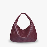 Sac hobo tressé en simili cuir à fermeture zippée