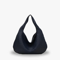 Sac hobo tressé en simili cuir à fermeture zippée