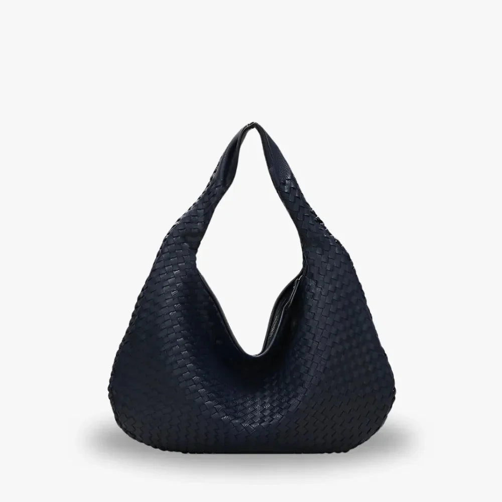 Sac hobo tressé en simili cuir à fermeture zippée