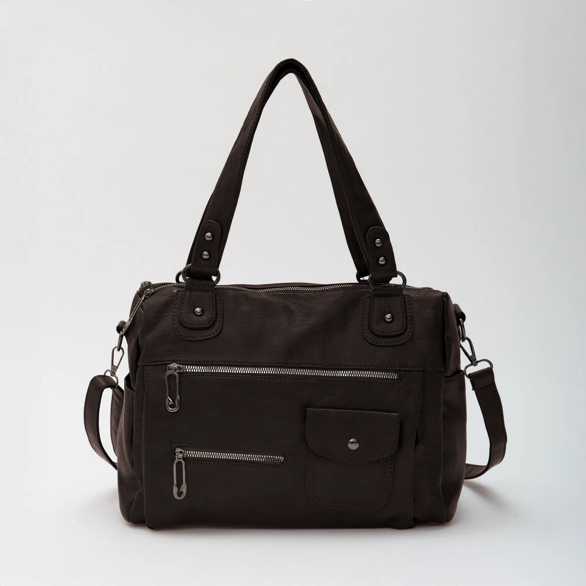 Sac bandoulière en simili cuir à deux compartiments