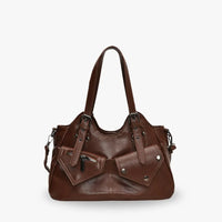 Sac à main structuré en simili cuir à poches avant