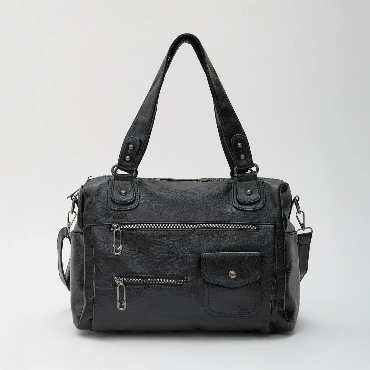 Sac bandoulière en simili cuir à deux compartiments