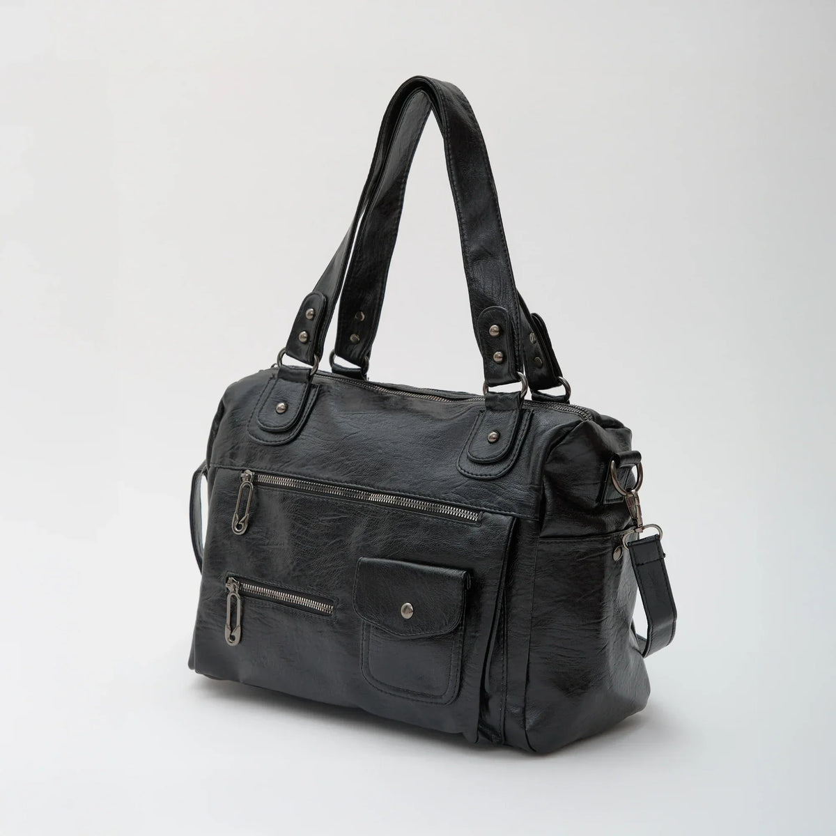 Sac bandoulière en simili cuir à deux compartiments