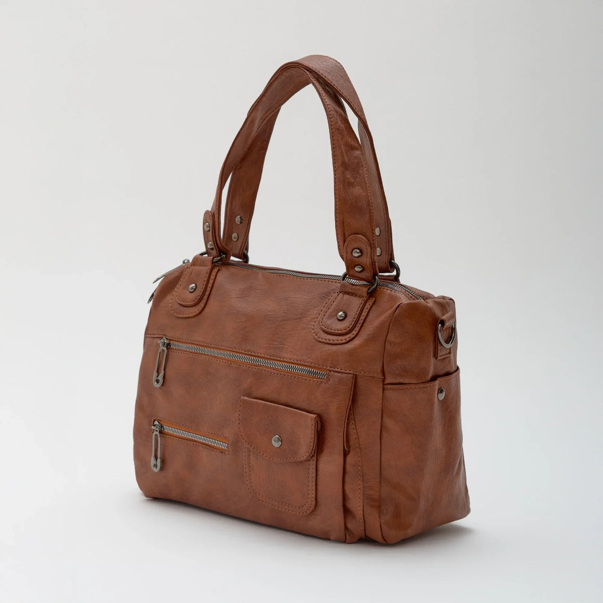 Sac bandoulière en simili cuir à deux compartiments