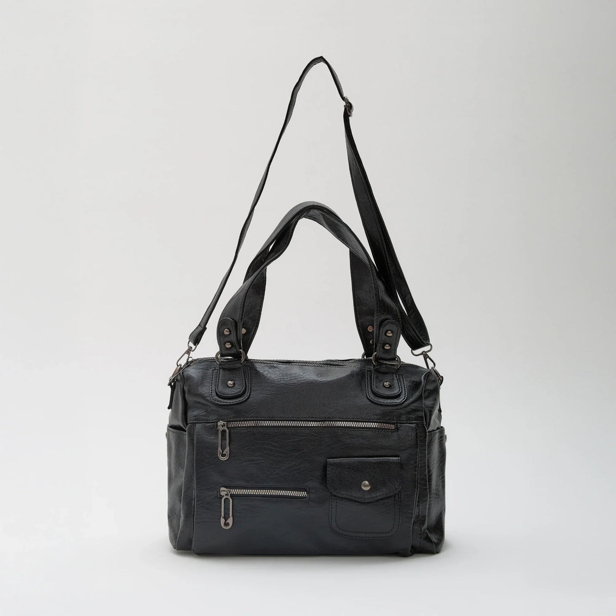 Sac bandoulière en simili cuir à deux compartiments