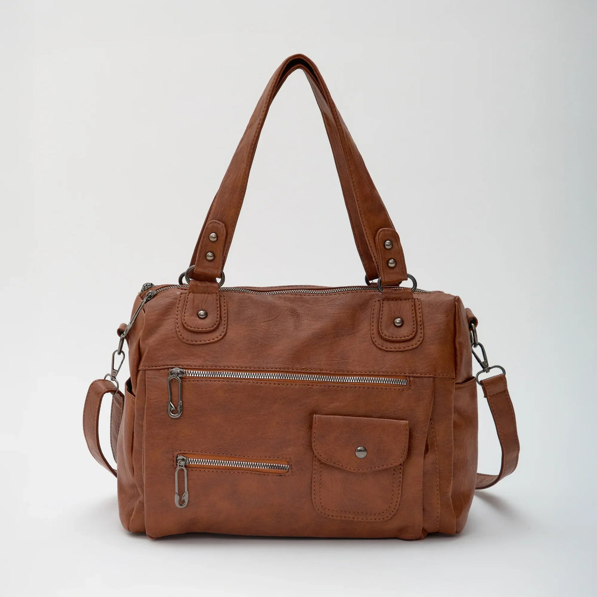 Sac bandoulière en simili cuir à deux compartiments