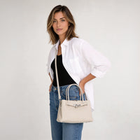 Sac à main en cuir véritable grainé à bandoulière