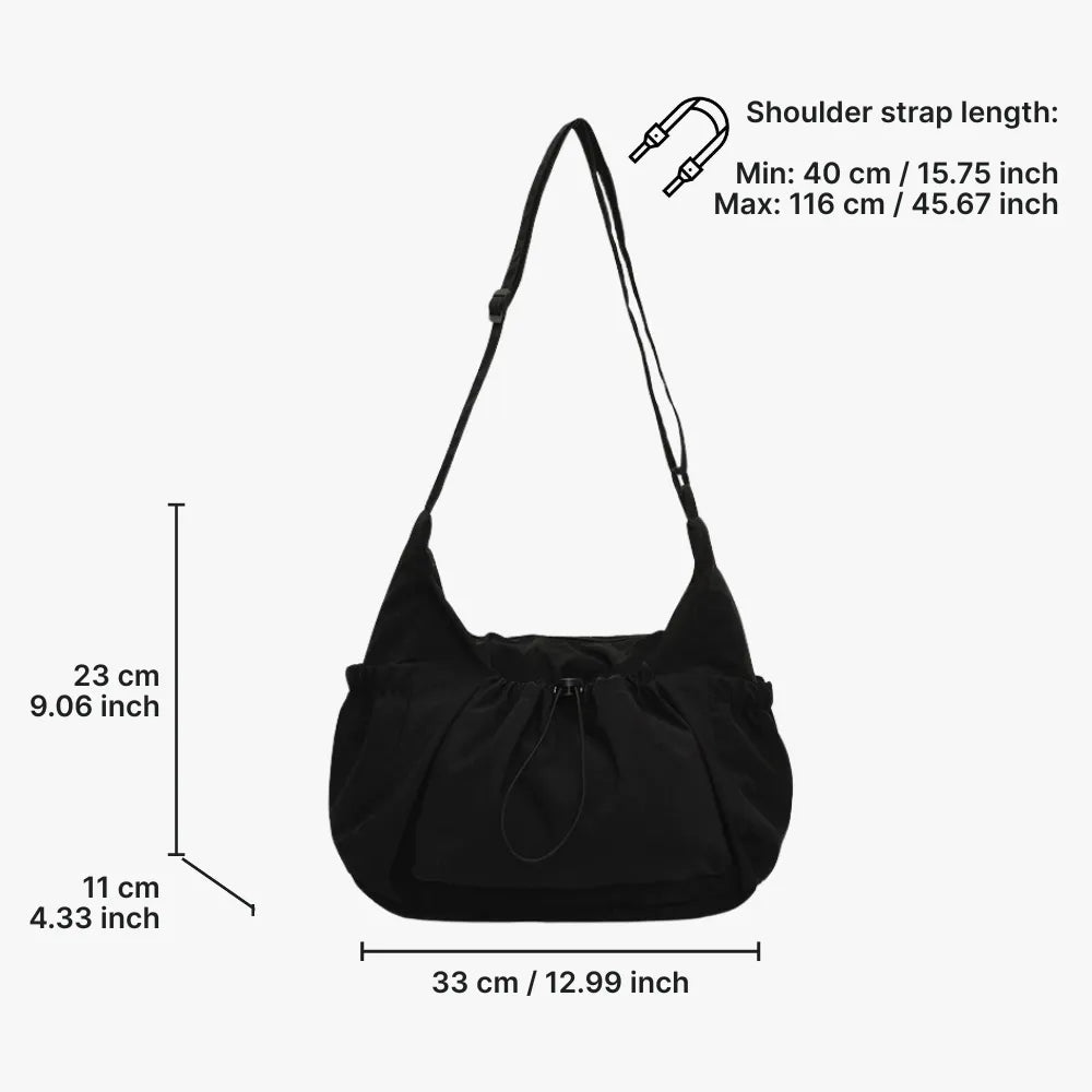 Sac bandoulière à carreaux en nylon