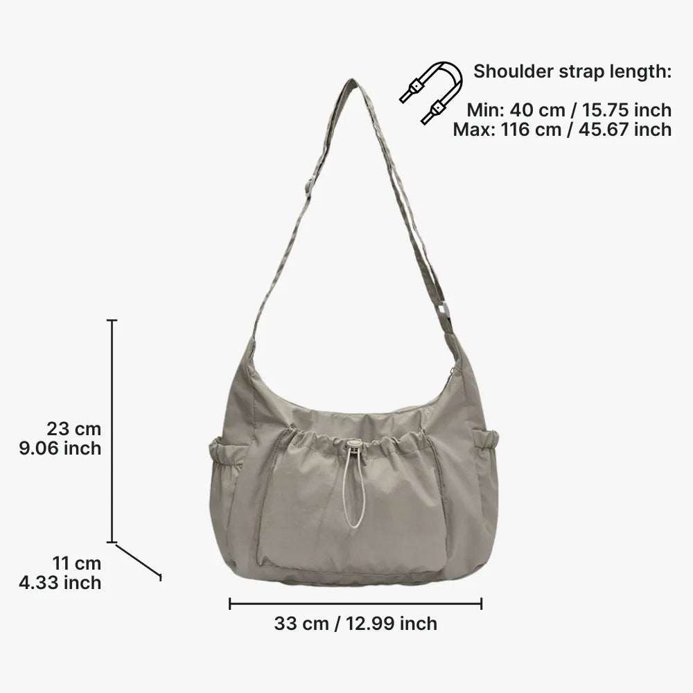 Sac bandoulière à carreaux en nylon