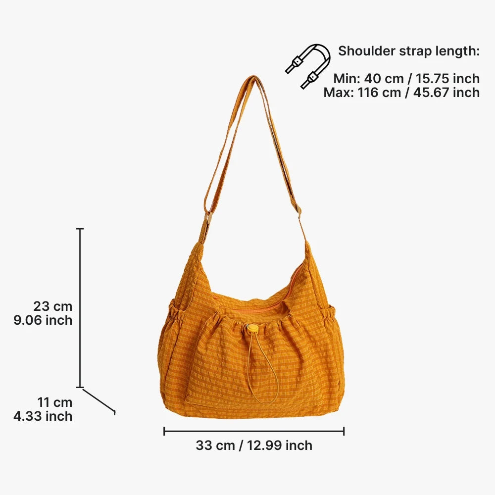 Sac bandoulière à carreaux en nylon