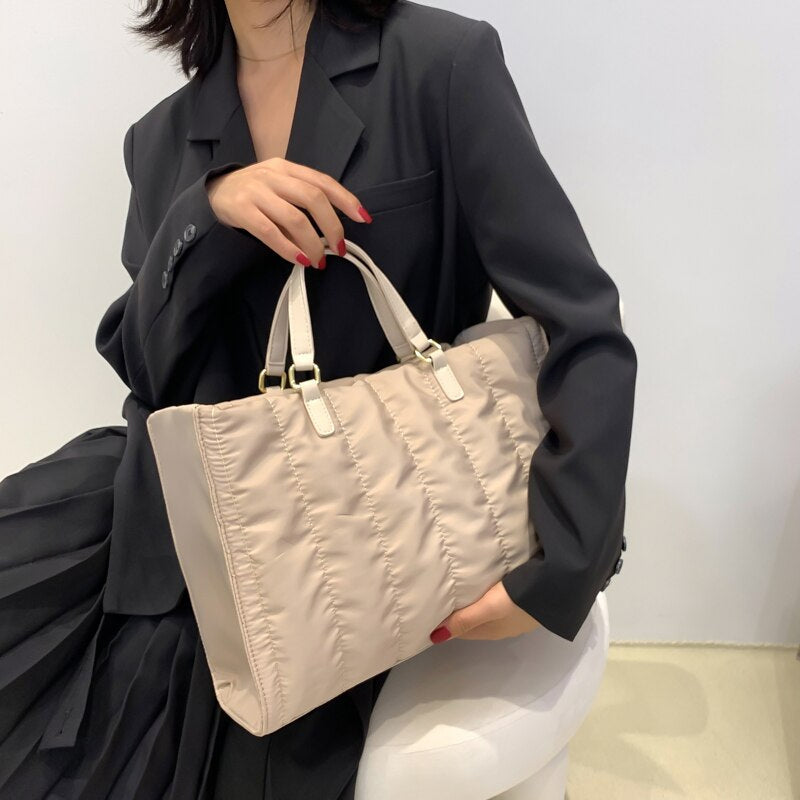 Sac cabas matelassé en coton et nylon