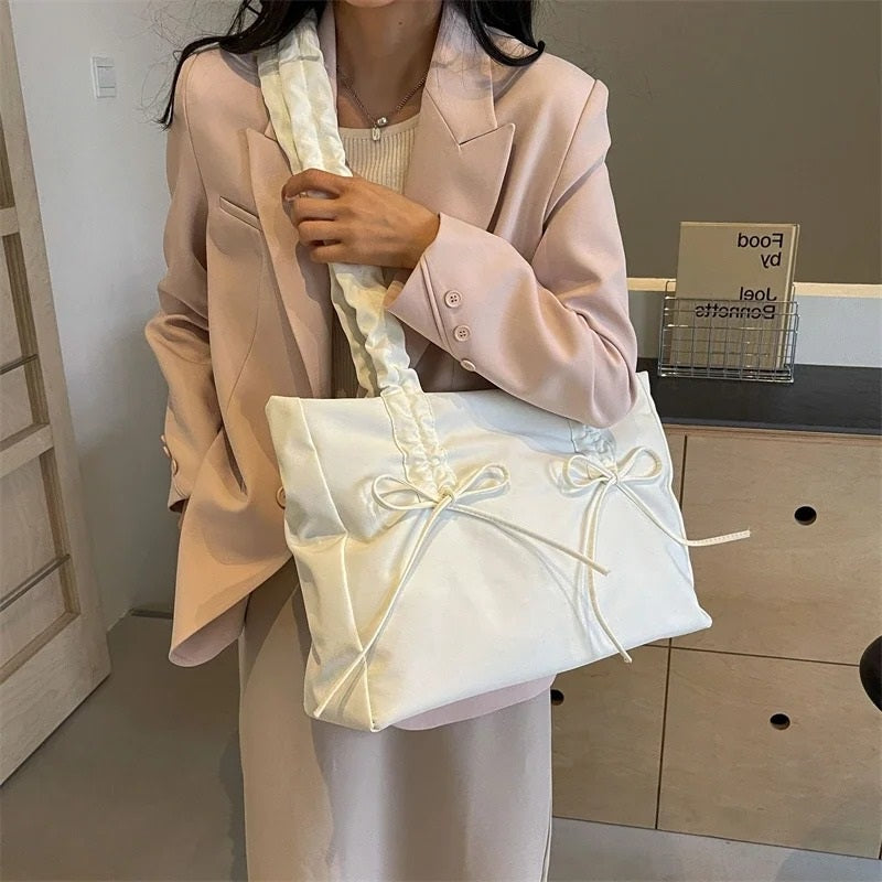 Sac cabas rectangulaire en nylon à anses nouées