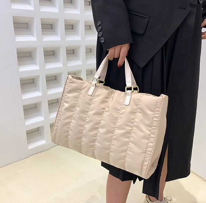 Sac cabas matelassé en coton et nylon