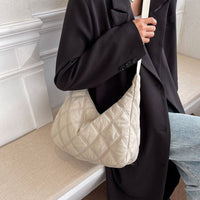 Sac bandoulière matelassé en nylon à motif losange