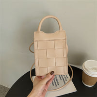 Mini sac à main tressé en simili cuir