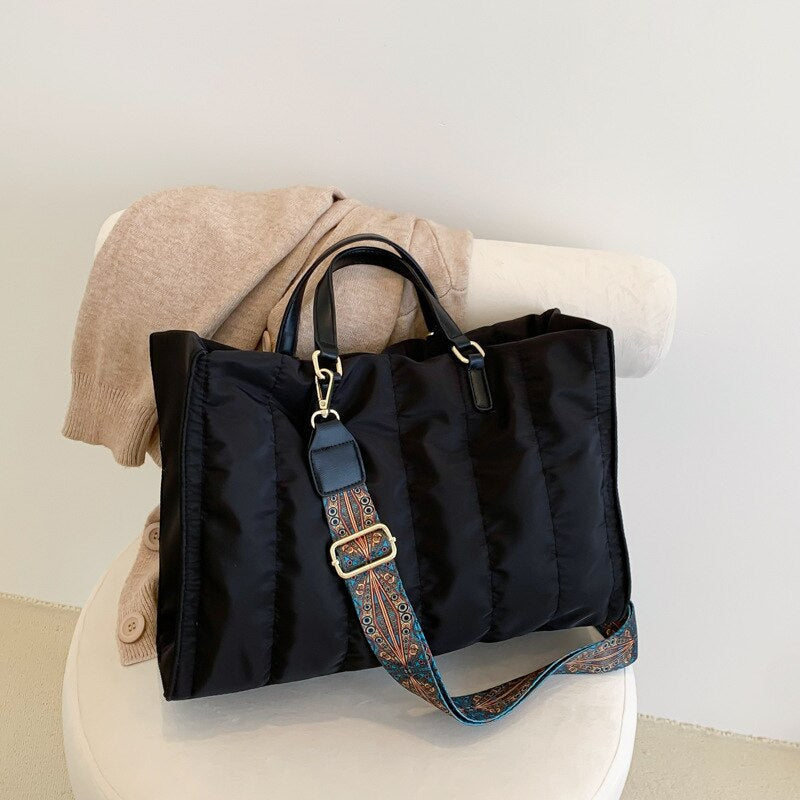 Sac cabas matelassé en coton et nylon