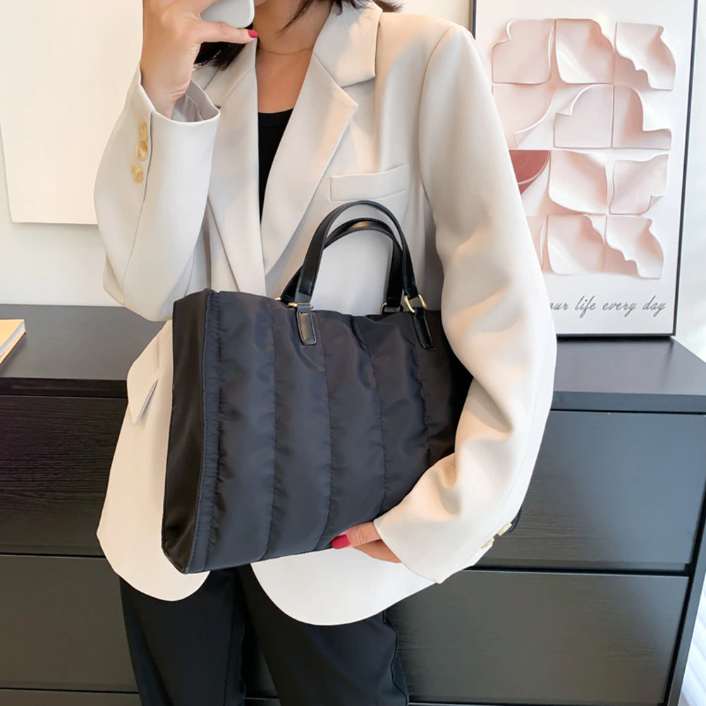 Sac cabas matelassé en coton et nylon