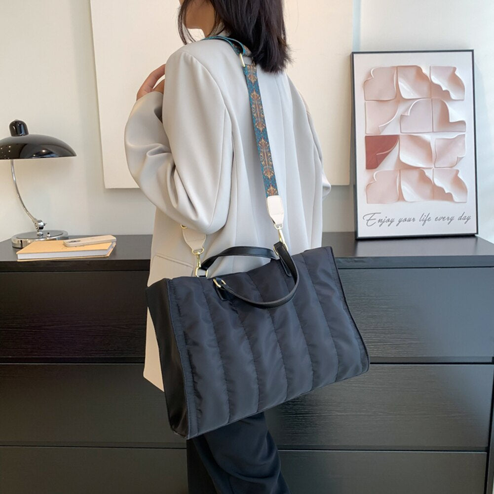 Sac cabas matelassé en coton et nylon