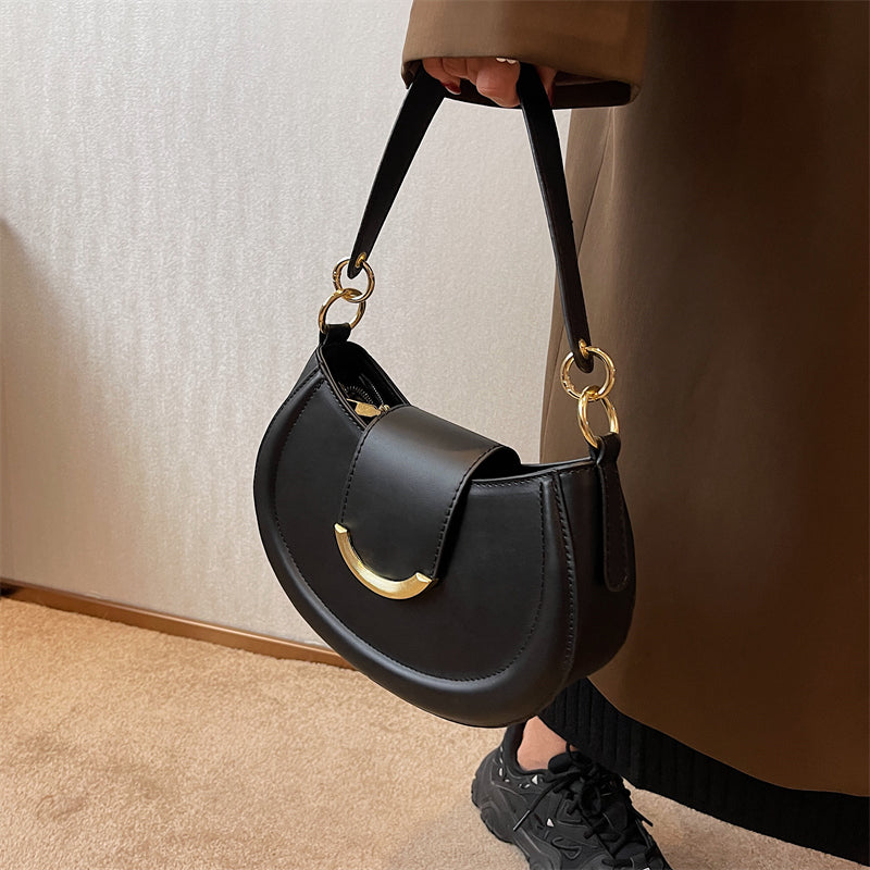 Petit sac bandoulière en simili cuir avec anse courte