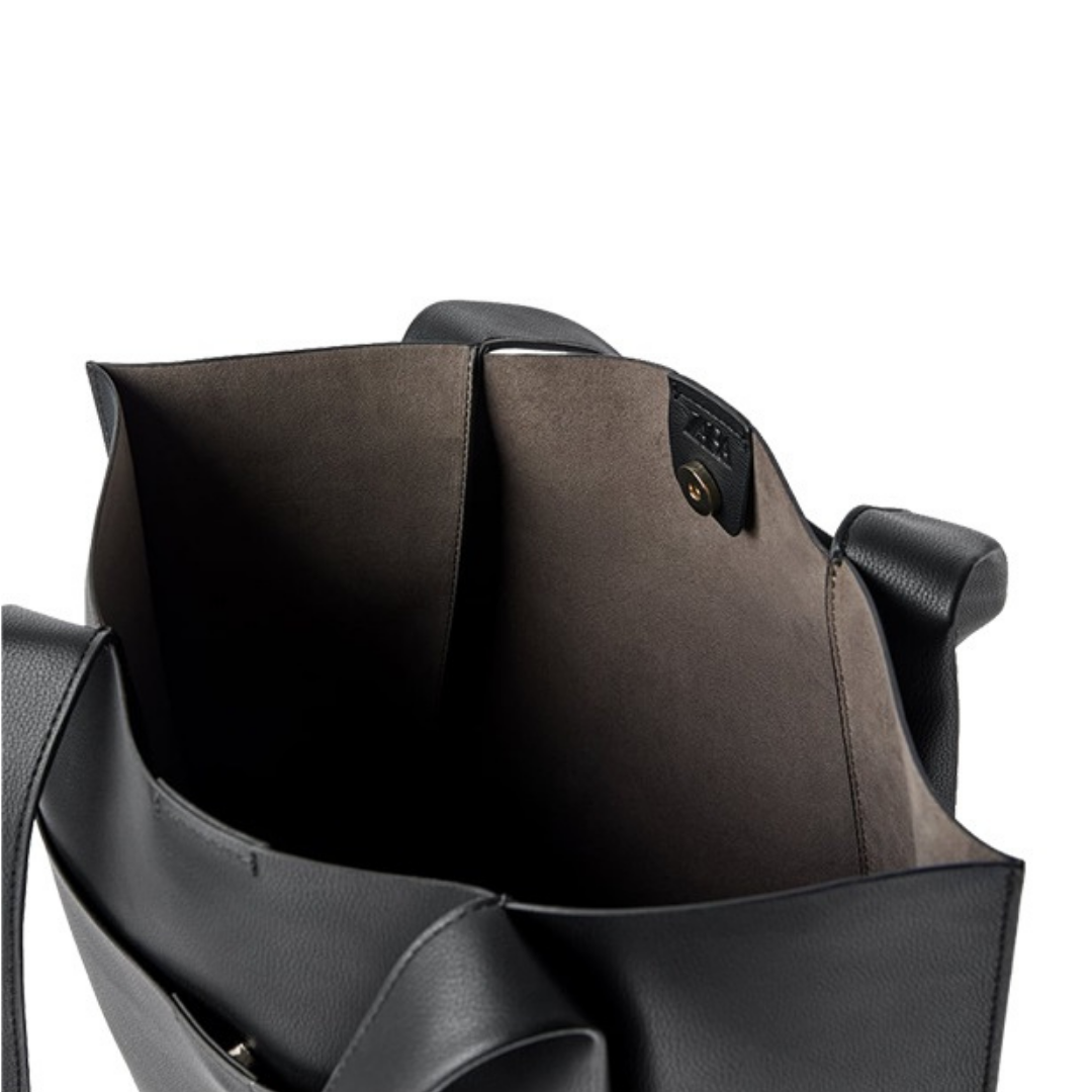 Sac cabas trapèze en simili cuir à anses