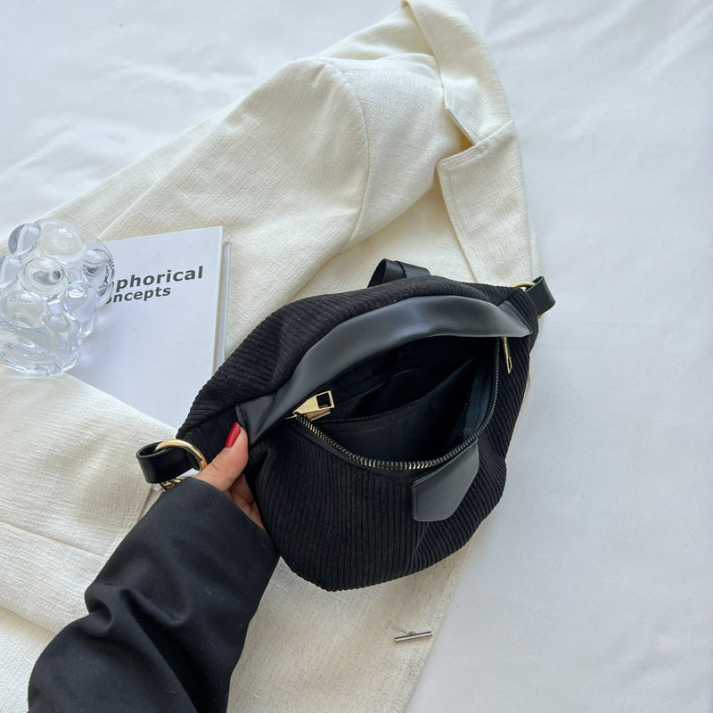 Sac banane en velours côtelé à bandoulière amovible