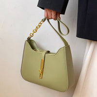 Petit sac à main en simili cuir à anse demi-chaîne